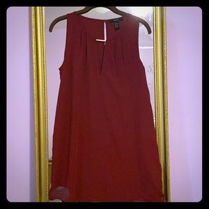 Mid plunge burgundy dress